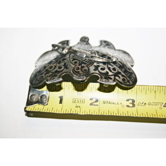 c1900 Antique Imperial Russian 84 Silver Niello Sash Buckle main image 8